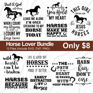 Horses Bundle SVG, Horse Lover SVG,Horse Quote,Western SVG Cut table Design,svg,dxf,png Use With Silhouette Studio & Cricut_Instant Download