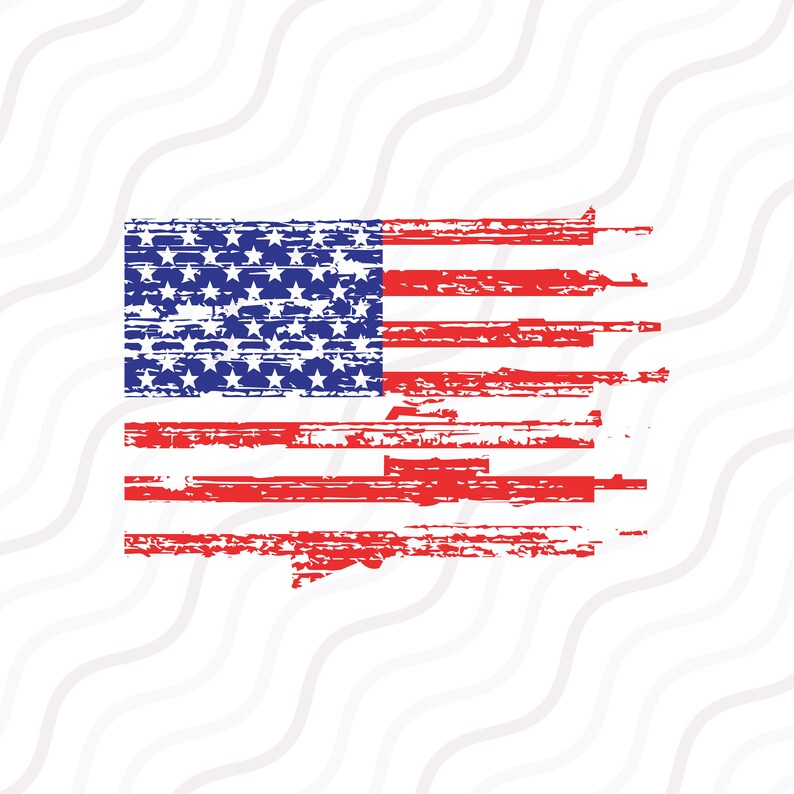 Gun Flag SVG Distressed Rifle Flag Svg Memorial Day SVG Cut - Etsy ...