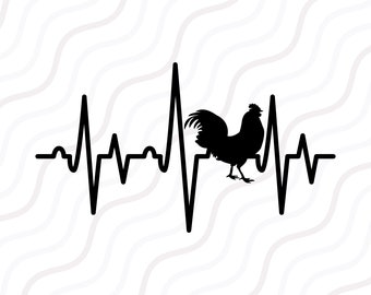 Chicken Heartbeat SVG, Chicken SVG, Chicken lady SVG Cut table Design,svg,dxf,png Use With Silhouette Studio & Cricut_Instant Download