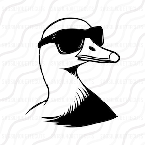 Goose Wear Sunglasses SVG, Goose SVG, Animal SVG Cut table Design,svg,dxf,png Use With Silhouette Studio & Cricut_Instant Download