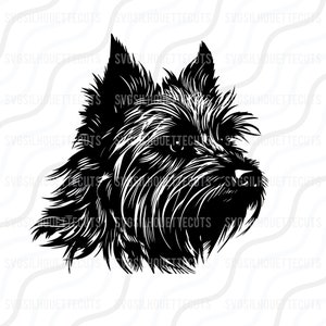 Cairn Terrier Dog, Dog Svg, Cairn Head Silhouette SVG Cut table Design, svg, dxf, png Use With Silhouette Studio & Cricut Instant Download