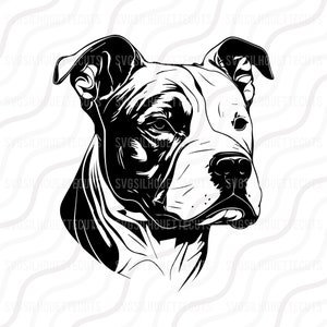 Pitbull Dog SVG, Dog Svg, Pitbull Head Silhouette SVG Cut table Design, svg, dxf, png Use With Silhouette Studio & Cricut Instant Download