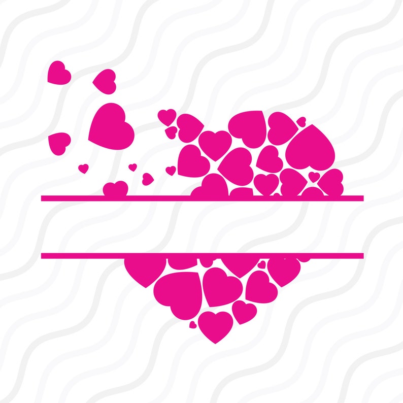 Download Split Heart SVG Valentines Day SVG Heart Monogram SVG Cut ...