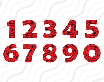 Número de telaraña de Spiderman SVG: Diseño de telaraña recortable (descarga digital)