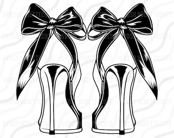High Heels with bows SVG,High Heels SVG,Coquette Heels SVG Cut table Design,svg,dxf,png Use With Silhouette Studio & Cricut_Instant Download