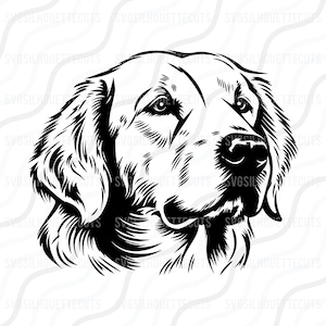 Cachorro Golden Retriever, Silhueta Golden Retriever SVG Corte de mesa Design, svg, dxf, png Use com Silhouette Studio e Cricut Download instantâneo