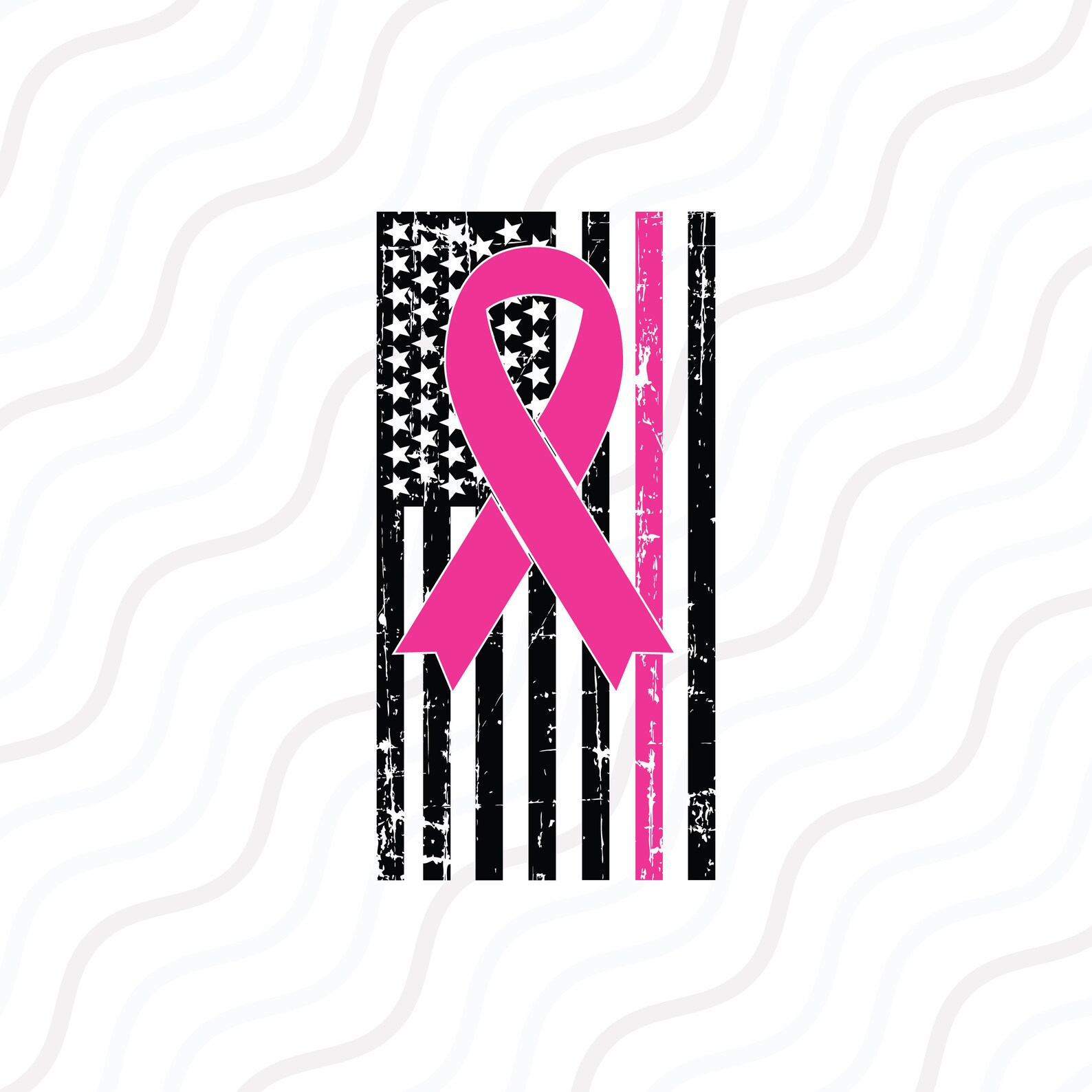 Breast Cancer Awareness Flag SVG Distressed Flag SVG Cut | Etsy