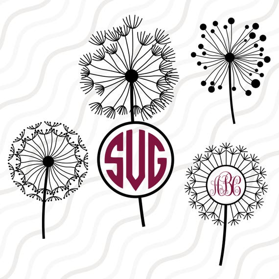 Download Dandelion Flower SVG Dandelion SVGDandelion Monogram SVG Cut