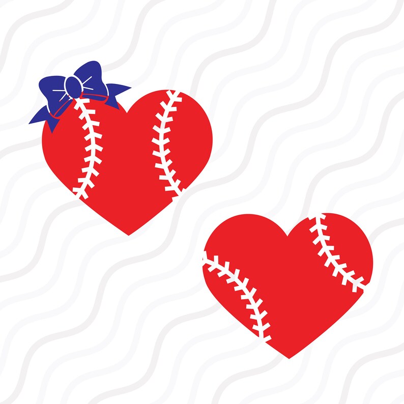 Baseball Heart SVG Baseball Bow SVG Softball SVG Cut table ...
