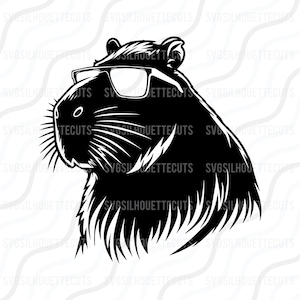 Capybara Wearing Sunglass SVG, Capybara SVG Cut table Design,svg,dxf,png Use With Silhouette Studio & Cricut_Instant Download