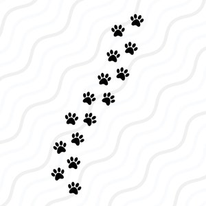 Impression de patte de chien piste SVG, Svg empreinte de patte, pattes de chien SVG coupe table Design, svg, dxf, png utilisation avec Silhouette Studio & Cricut_Instant Download