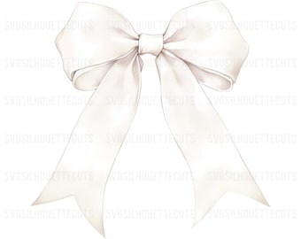 White Coquette Bow PNG: Retro Girly Sublimation Design (Digital Download)