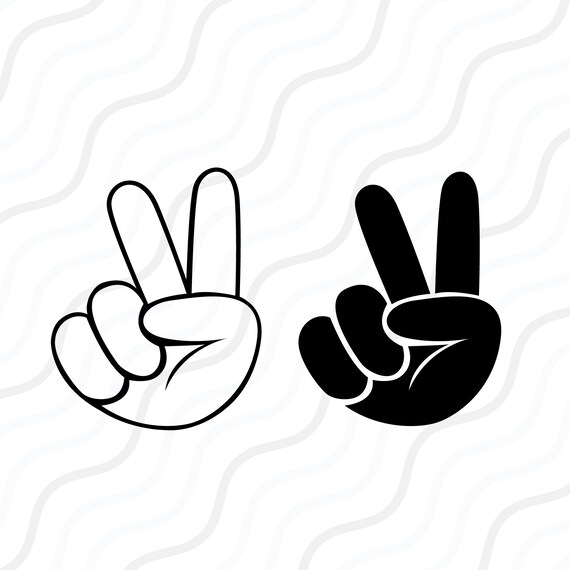 Hand Peace Sign SVG Peace Out SVG Hand SVG Cut Table | Etsy