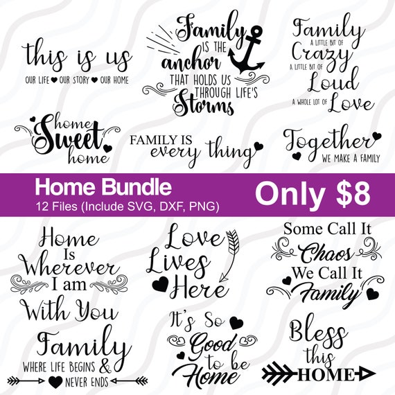 Home Bundle Svgsign Making Bundlefamily Love Quotes Svgcut Etsy