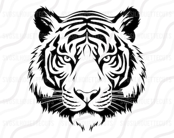 Tiger Head SVG, Tiger Face Svg, Tiger Silhouette SVG Cut table Design,svg,dxf,png Use With Silhouette Studio & Cricut_Instant Download