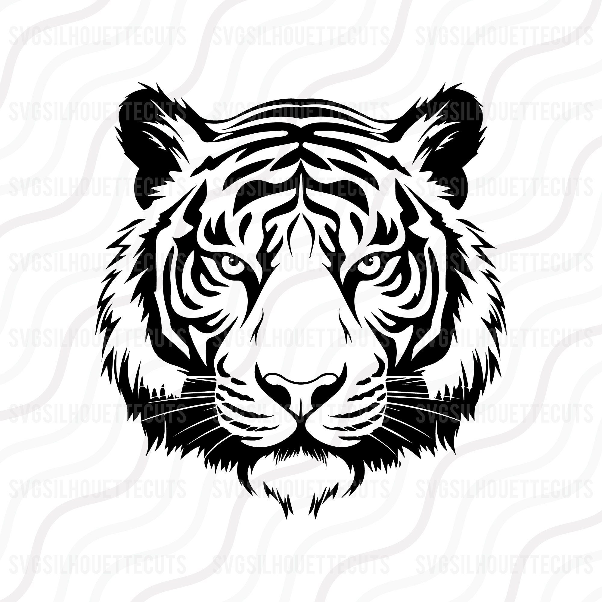 Tiger Head SVG Tiger Face Svg Tiger Silhouette SVG Cut Table - Etsy New ...