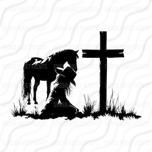 Cowgirl Kneeling SVG, Cowgirl SVG, Praying SVG Cut table Design,svg,dxf,png Use With Silhouette Studio & Cricut_Digital Download