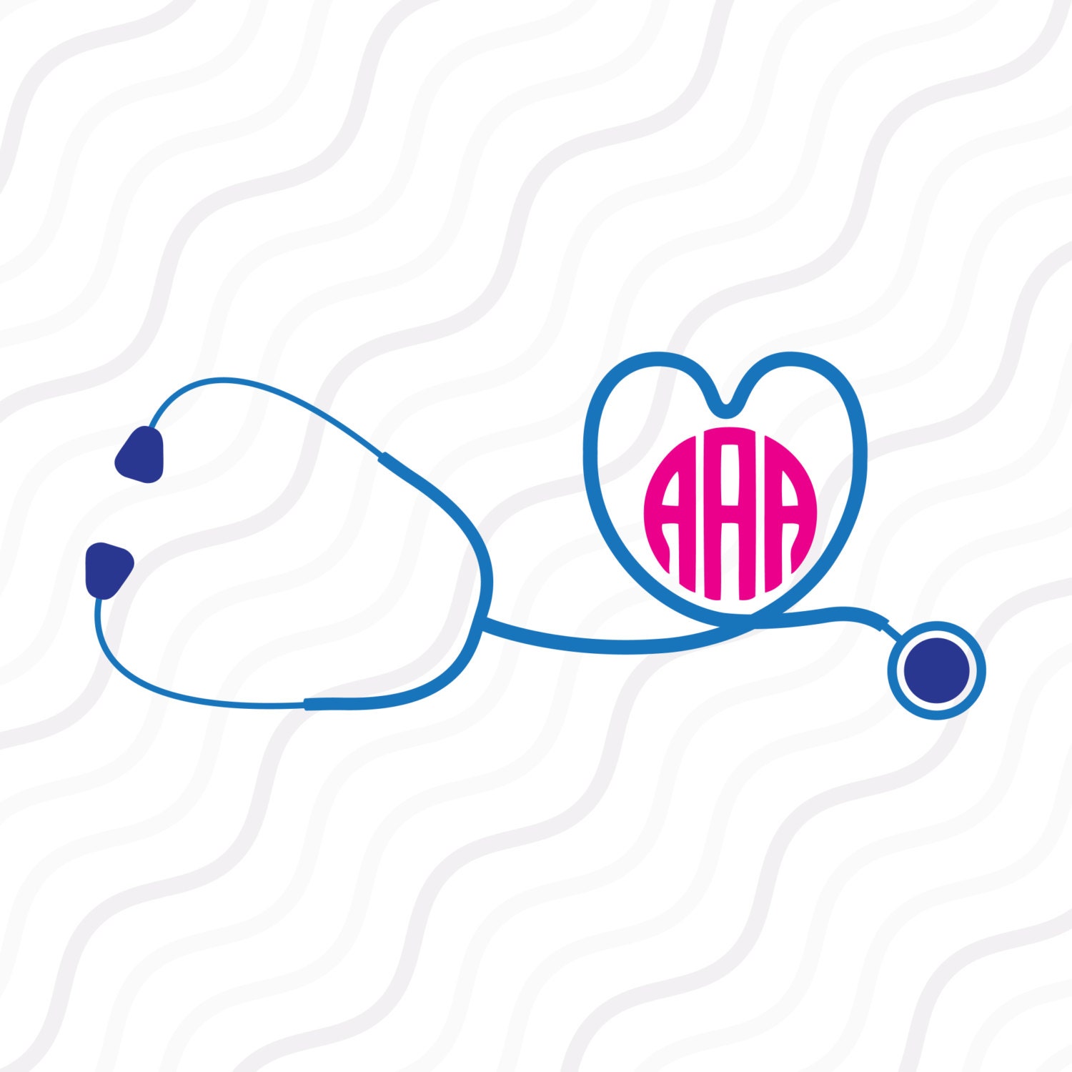 Download Heart Stethoscope SVGNurse SVG Nurse Monogram SVG Cut ...