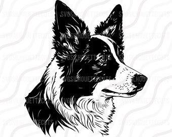 Aussie Dog SVG, Dog Svg, Aussie Head Silhouette SVG Cut table Design, svg, dxf, png Use With Silhouette Studio & Cricut Instant Download