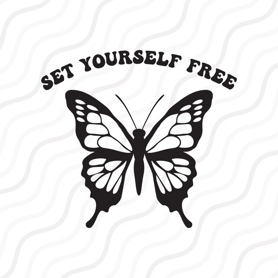 Set yourself free, beautiful butterfly clipart image, positive