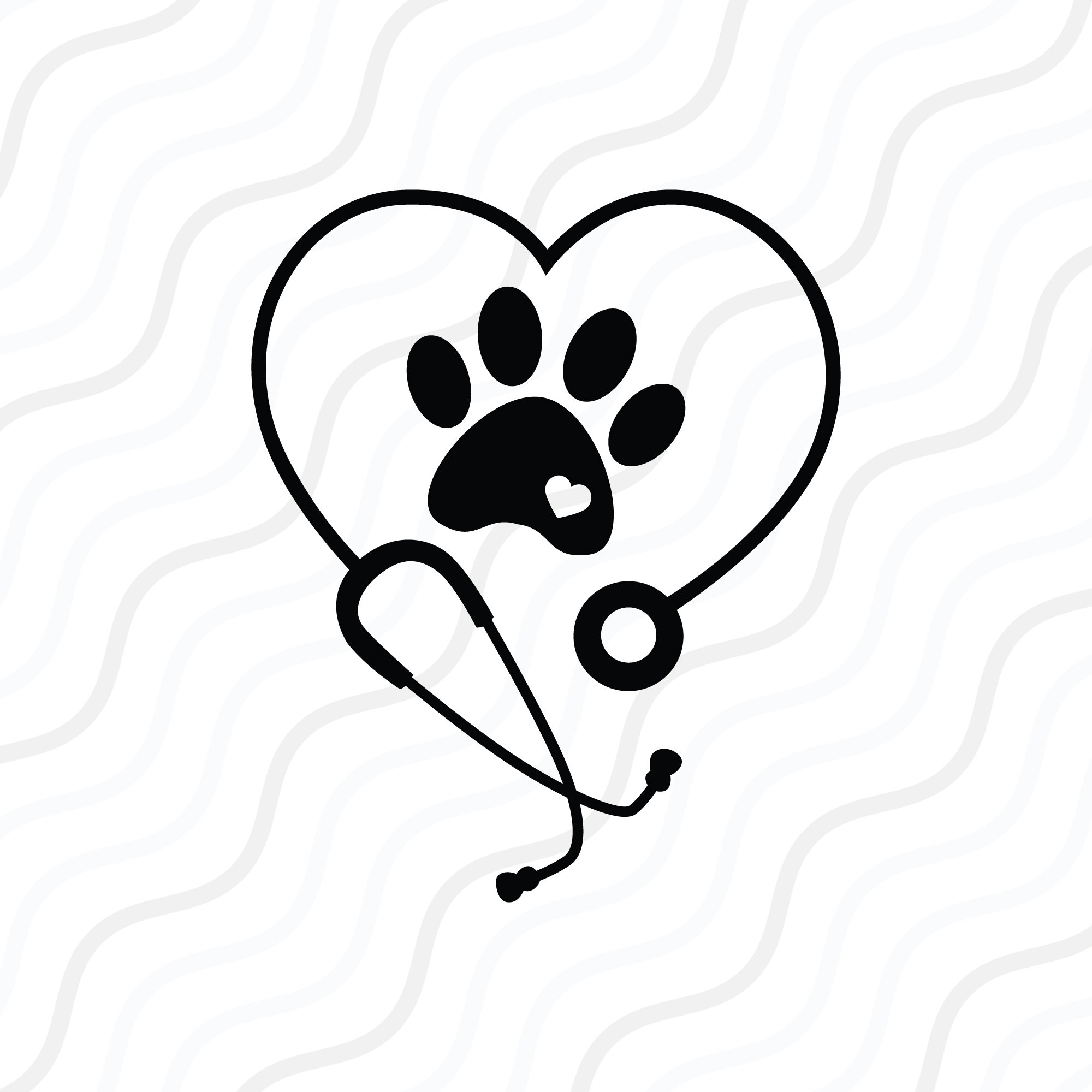 stethoscope paw print Paper & Party Supplies Stickers, Labels & Tags