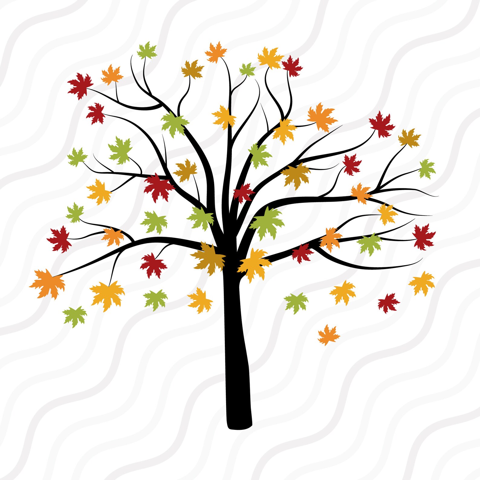 Fall Tree Leaves SVG Fall Svg Fall Tree SVG Autumn Tree SVG Etsy