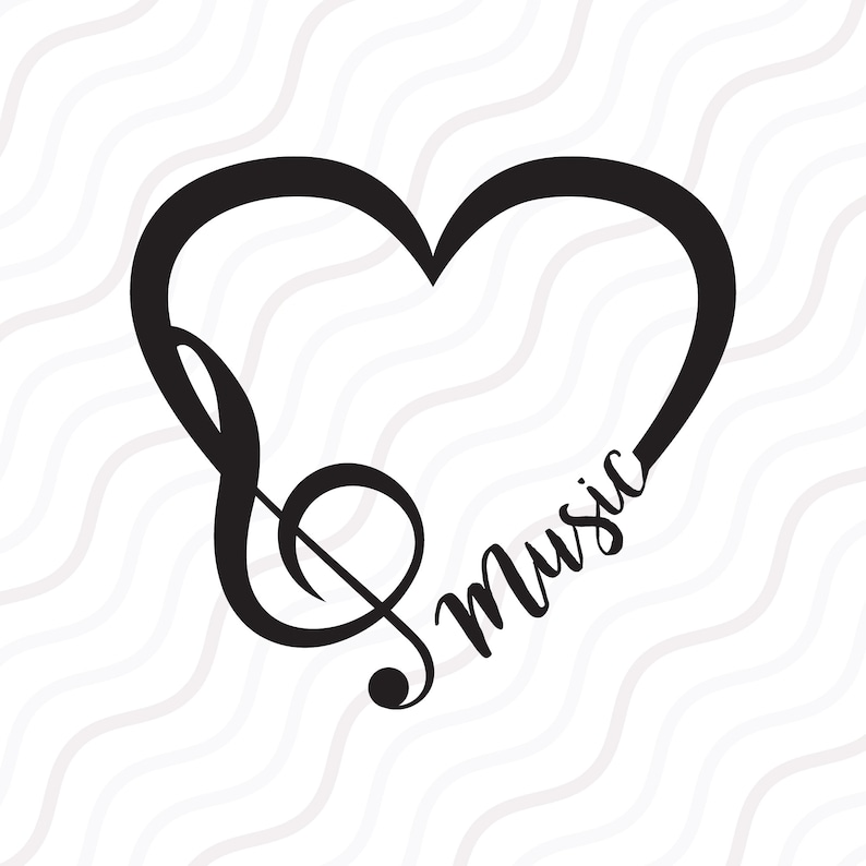 Heart Treble Clef Svgmusic Note SVG Music Clef Heart SVG Cut Etsy Canada