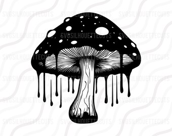 Dripping Mushroom SVG: Amanita Cut File for Cricut & Silhouette (Digital Download)