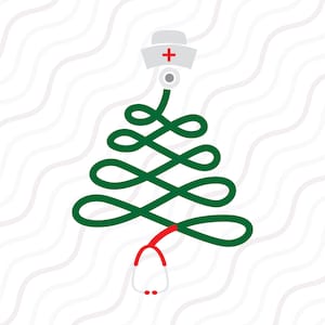 Christmas Nurse Stethoscope SVG, Nurse Stethoscope SVG Cut table Design,svg,dxf,png Use With Silhouette Studio & Cricut_Instant Download