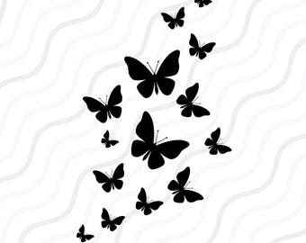 Fluttering Butterflies SVG, Butterfly SVG Cut table Design,svg,dxf,png Use With Silhouette Studio & Cricut_Instant Download