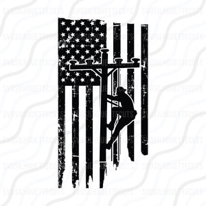 Lineman Flag, Lineman Svg, Lineman Electrician SVG  Cut table Design,svg,dxf,png Use With Silhouette Studio & Cricut_Instant Download