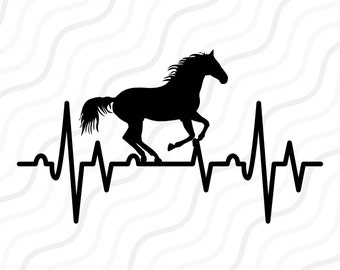 Pferd Herzschlag SVG, Pferd SVG, Herzschlag SVG Schnitt Tisch Design,svg,dxf,png Verwenden Sie mit Silhouette Studio & Cricut_Instant Download