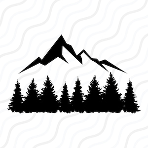 Cena de montanha e floresta SVG, floresta SVG, montanha SVG Mesa de corte Design,svg,dxf,png Use com Silhouette Studio e Cricut_Download instantâneo