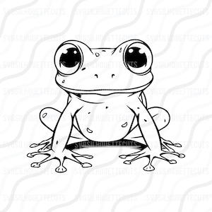 Grenouille PNG, jolie grenouille SVG, grenouille SVG coupe table Design, svg, dxf, png utilisation avec Silhouette Studio & Cricut_Instant Download