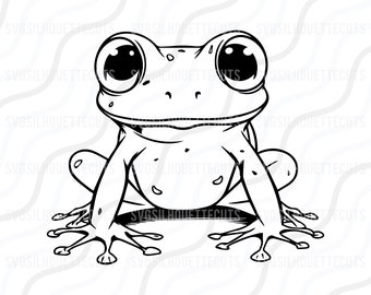 Frog PNG, Cute Frog SVG, Frog SVG Cut table Design,svg,dxf,png Use With Silhouette Studio & Cricut_Instant Download