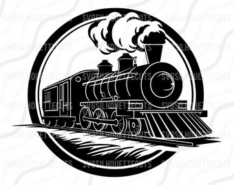 Steam Train SVG, Train Svg, Train Silhouette SVG Cut table Design,svg,dxf,png Use With Silhouette Studio & Cricut_Instant Download