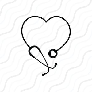 Krankenschwester SVG, Stethoskop SVG, Stethoskop Herz SVG Schnitt Tisch Design,svg,dxf,png Verwenden Sie mit Silhouette Studio & Cricut_Instant Download