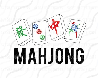 Mahjong SVG, Mah jong PNG, Mahjong Player SVG Cut table Design,svg,dxf,png Use With Silhouette Studio & Cricut_Digital Download