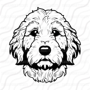Diseño de mesa de corte SVG de Golden Doodle, Labradoodle Golden Doodle SVG, svg, dxf, png para usar con Silhouette Studio y Cricut Descarga instantánea