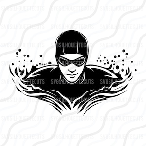 Swimmer SVG, Swimming Svg, Swimmer Silhouette SVG Cut table Design,svg,dxf,png Use With Silhouette Studio & Cricut_Instant Download