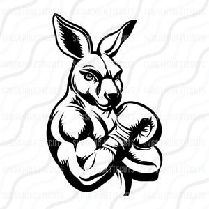 Mascota de boxeo canguro SVG, logotipo de boxeo SVG, diseño de tabla de corte SVG de canguro, svg, dxf, png para usar con Silhouette Studio y Cricut_Descarga instantánea