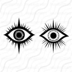 Böses Auge SVG, Türkisches Auge SVG, Boho Augen SVG Schnitt Tisch Design,svg,dxf,png Verwenden Sie mit Silhouette Studio & Cricut_Instant Download