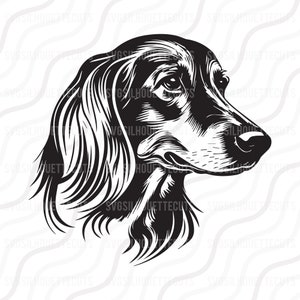 Dachshund Dog SVG, Dog Svg, Dachshund Head Silhouette SVG Cut table Design,svg,dxf,png Use With Silhouette Studio & Cricut_Instant Download