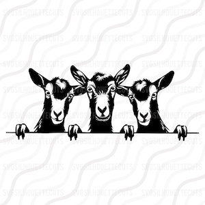 Peeking Funny Goat SVG, Goat SVG, Animal Silhouette SVG Cut table Design,svg,dxf,png Use With Silhouette Studio & Cricut_Instant Download