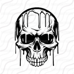 Dripping Skull SVG: Skeleton Cut File for Cricut & Silhouette (Digital Download)