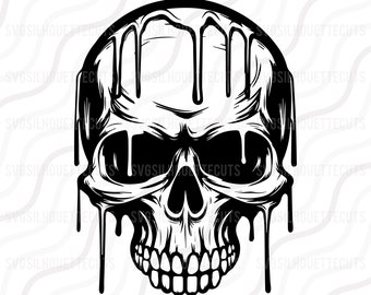 Dripping Skull SVG: Skeleton Cut File for Cricut & Silhouette (Digital Download)