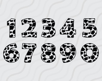 Cow Numbers SVG, Cow Spot SVG, Cow Birthday Numbers SVG Cut table Design,svg,dxf,png Use With Silhouette Studio & Cricut_Instant Download