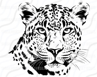 Leopard Head SVG PNG DXF: Cuttable Design (Digital Download)