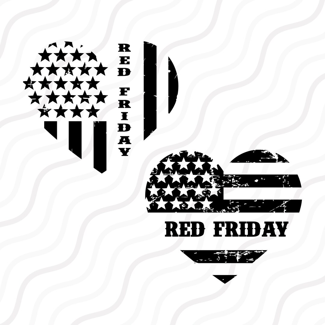 Red Friday SVG, Red Friday Heart Svg, Freedom Flag SVG Cut Table Design