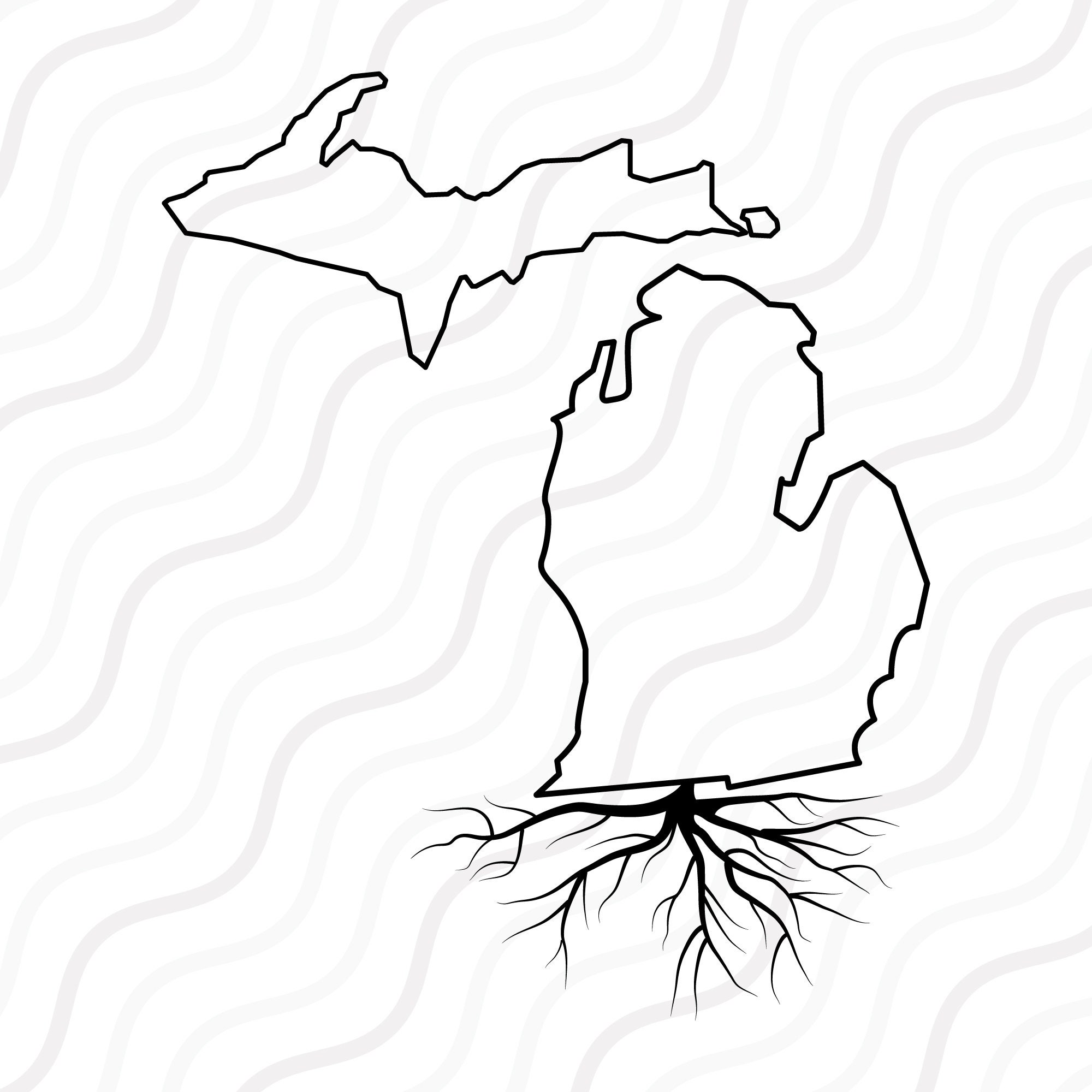 Michigan Roots Vector Michigan Roots SVG Michigan Outline SVG State SVG Cut table | Etsy España